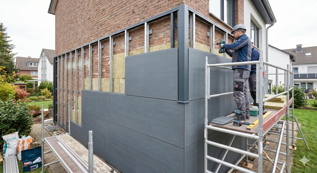Verkleidung von Installationsleitungen mit Trockenbau