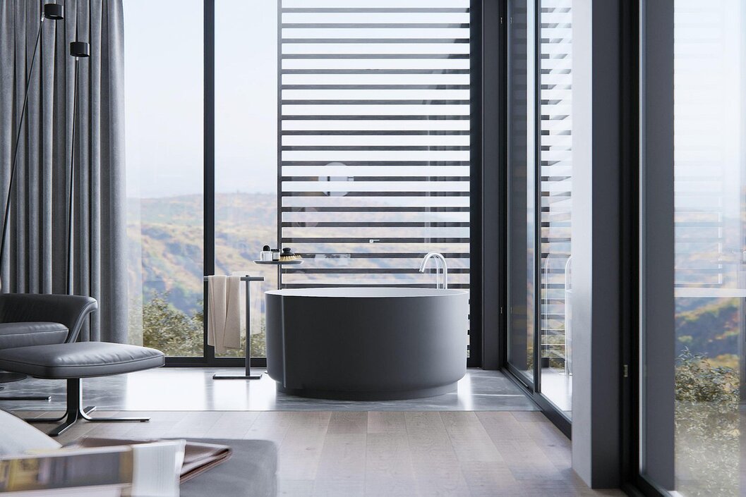 Modern renoviertes Badezimmer mit neuen Fliesen