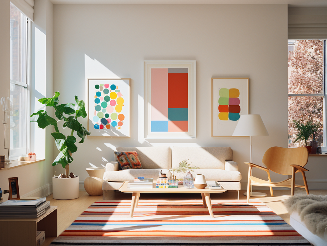 Frisch renoviertes Wohnzimmer in einer Wohnung